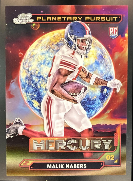 2024 Topps Cosmic Chrome Malik Nabers #PPM-MN Planetary Pursuit Mercury RC — front
