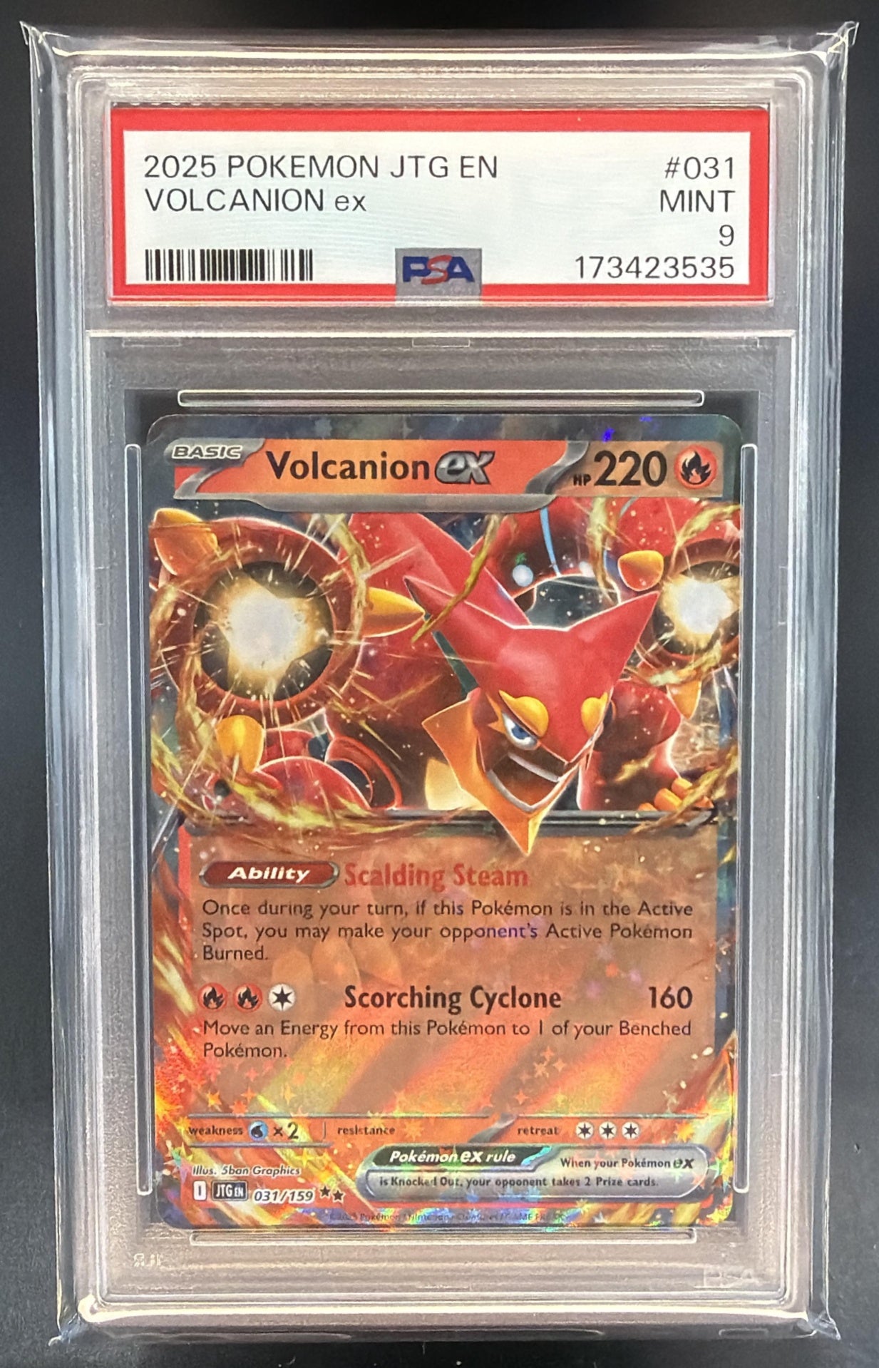 2025 Pokemon Journey Together Volcanion ex #031/159 PSA 9 — front