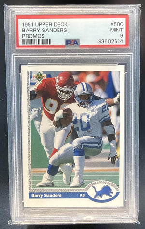 1991 Upper Deck Barry Sanders #500 Promos Lions PSA 9