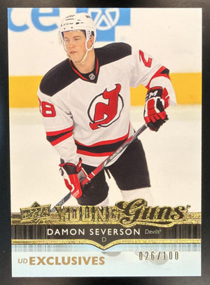 2014-15 Upper Deck Damon Severson #232 UD Exclusives 26/100 Young Guns RC Devils