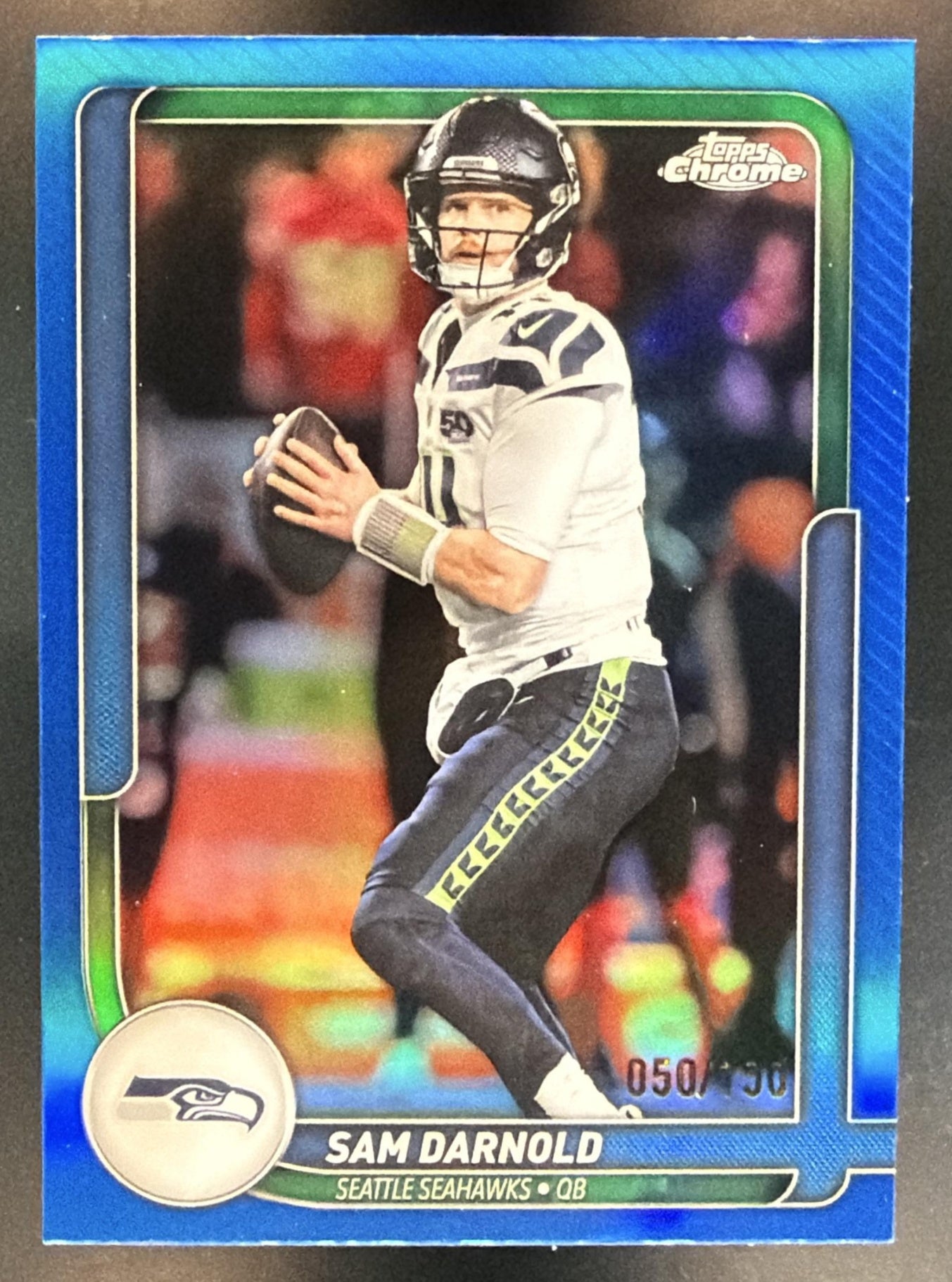 2026 Topps Sam Darnold #TFCC-70 The Collection Chrome Blue Refractor /150 — front