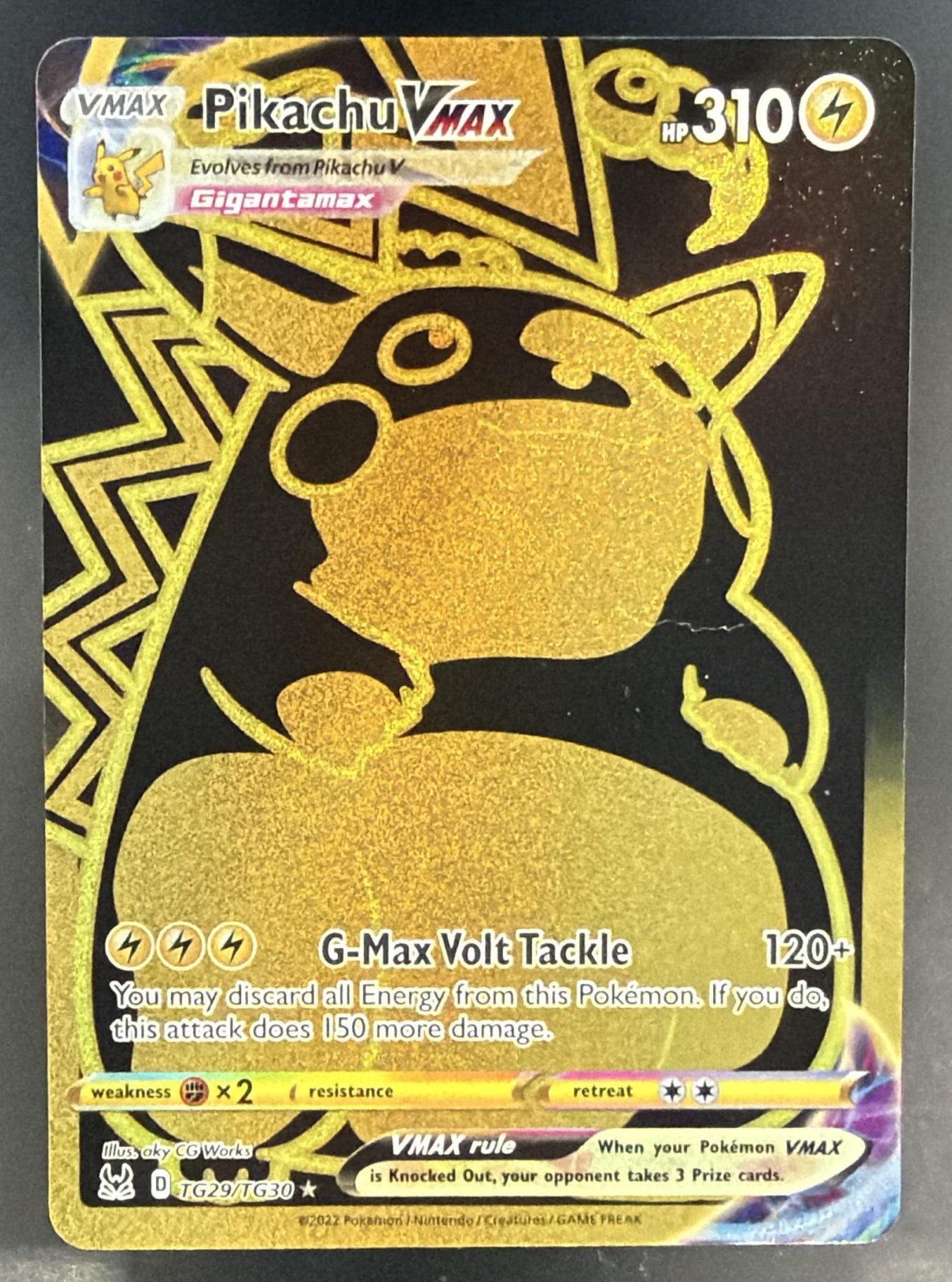 2022 Pokemon Sword & Shield Lost Origin Pikachu VMAX #TG29/TG30 Trainer Gallery — front