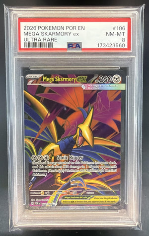 2026 Pokemon Perfect Order Mega Skarmory ex #106/088 Ultra Rare PSA 8