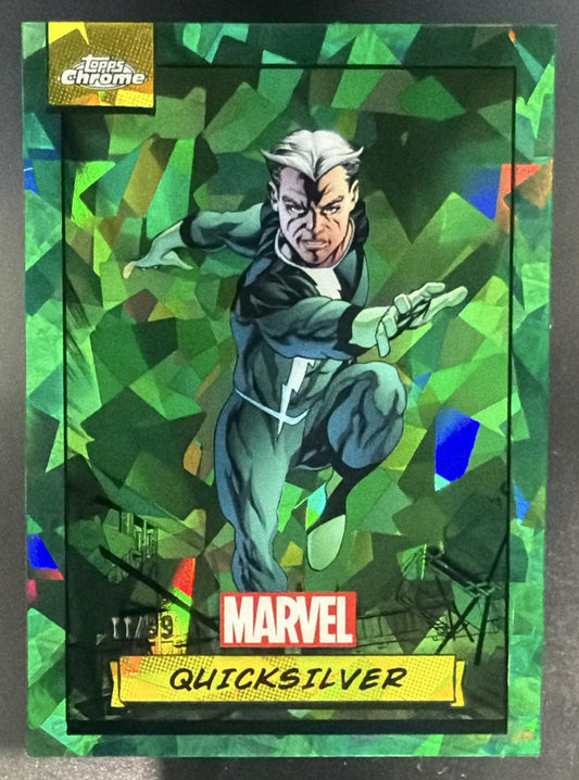 2024 Topps Chrome Marvel Sapphire Quicksilver #34 Green Refractor 11/99 — front