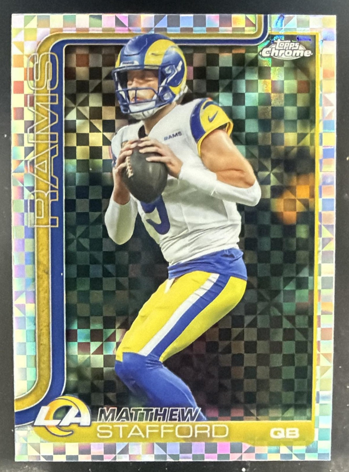 2025 Topps Chrome Matthew Stafford #169 X-Fractor Rams — front