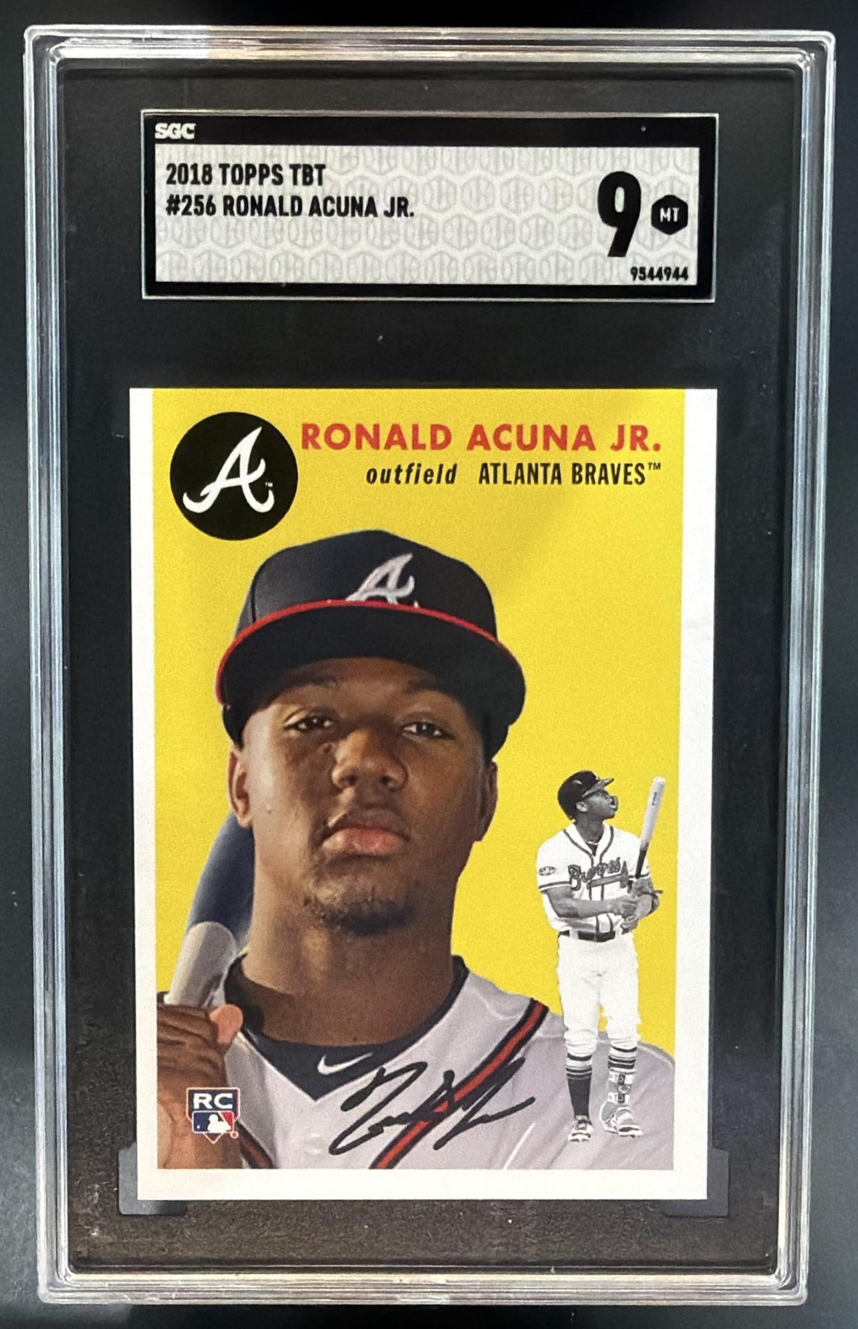 2018 Topps Throwback Thursday Ronald Acuna Jr. #256 RC Braves SGC 9 — front