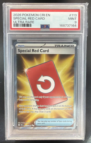 2026 Pokemon Mega Evolution Chaos Rising Special Red Card Ultra Rare PSA 9