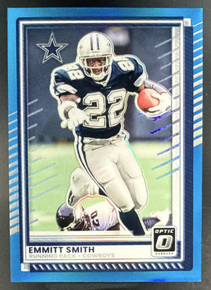 2025 Panini Donruss Optic Emmitt Smith #5 Neon Blue Prizm 282/399 Cowboys