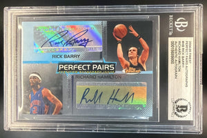 2004-05 Topps Finest Perfect Pairs Rick Barry Richard Hamilton Dual Auto BGS