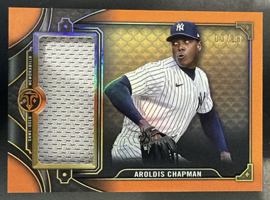 2022 Topps Triple Threads Aroldis Chapman Single Jumbo Relics Amber /18 — front