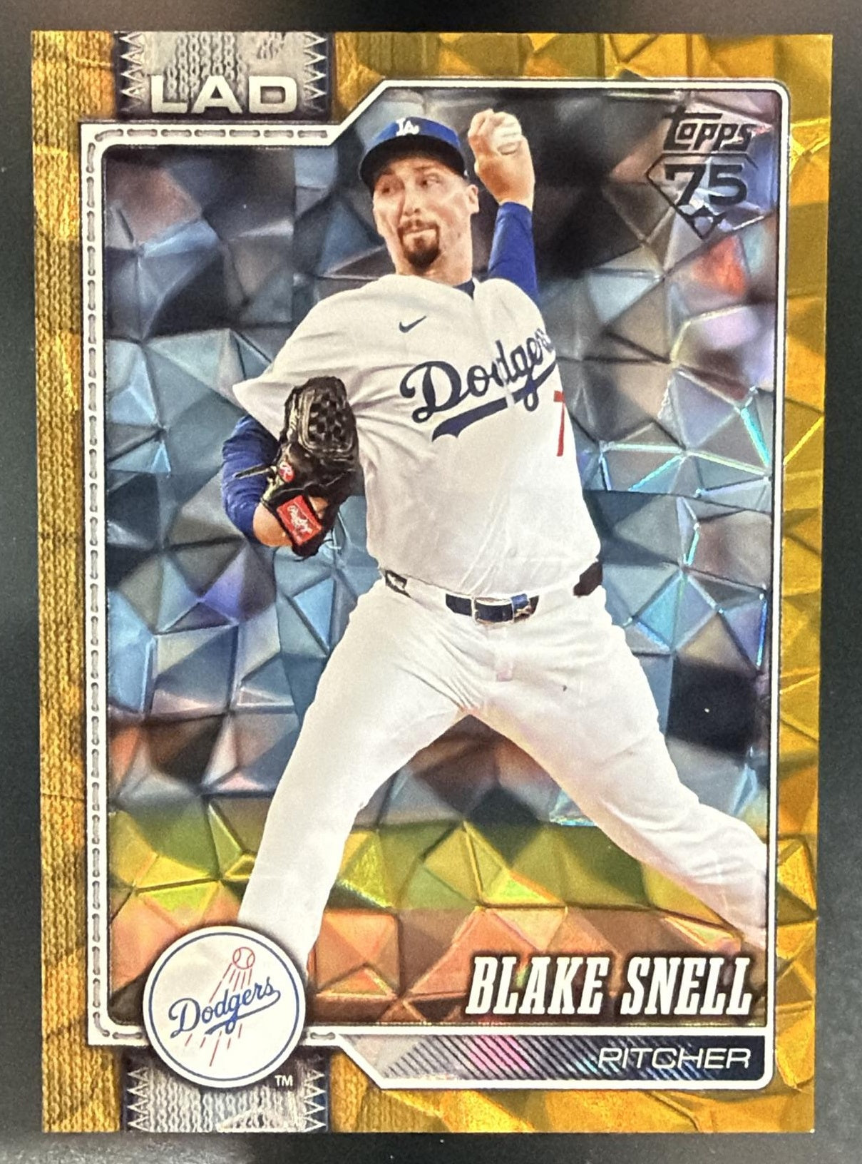 2026 Topps Series 1 Blake Snell #340 Gold Diamante Foil 19/50 Dodgers — front