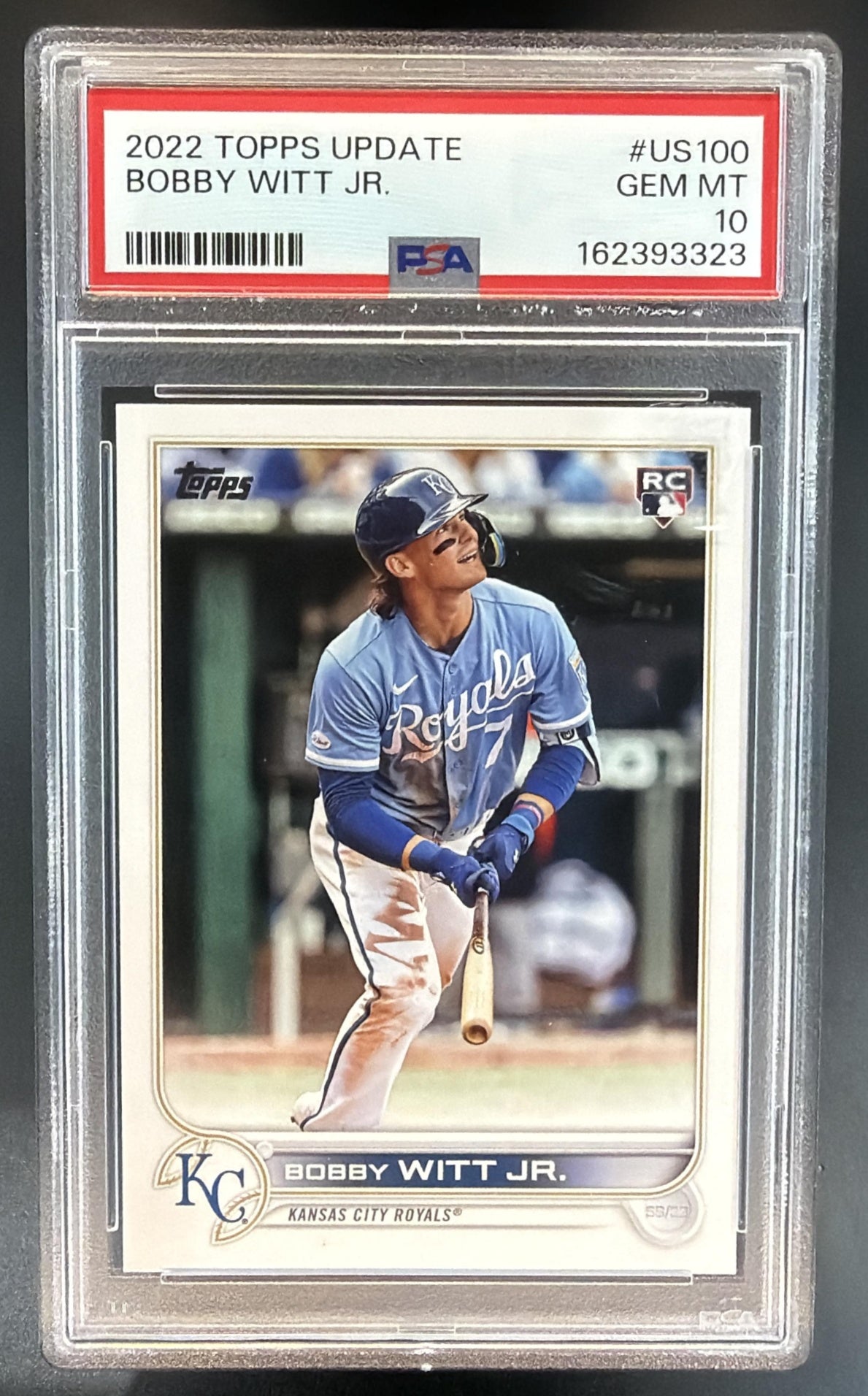 2022 Topps Update Bobby Witt Jr. #US100 RC Royals PSA 10 — front