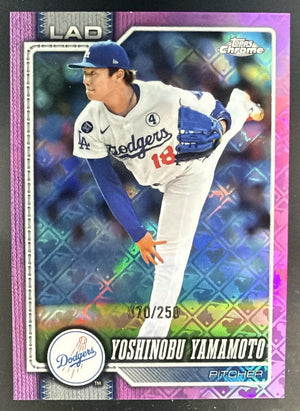 2026 Topps Chrome LogoFractor Yoshinobu Yamamoto #75 Pink Refractor /250