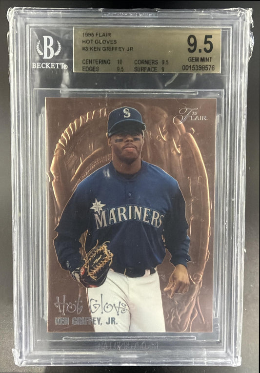 1995 Fleer Flair Ken Griffey Jr. #3 Hot Gloves Mariners BGS 9.5 — front