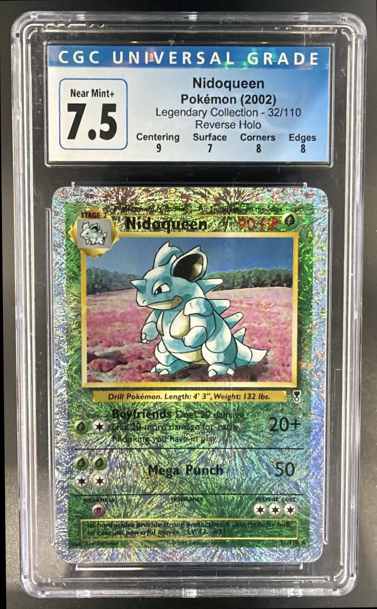 2002 Pokemon Legendary Collection Nidoqueen #32/110 Reverse Holo CGC 7.5 — front