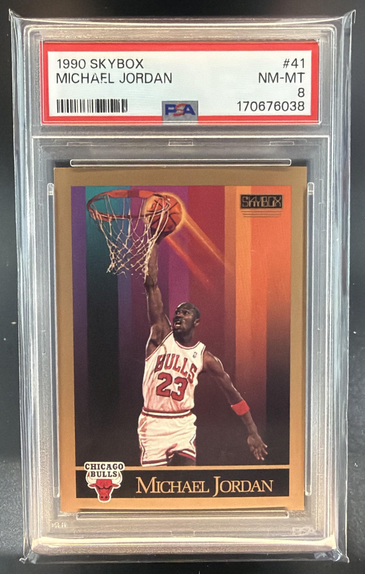 1990-91 Skybox Michael Jordan #41 Bulls PSA 8 — front