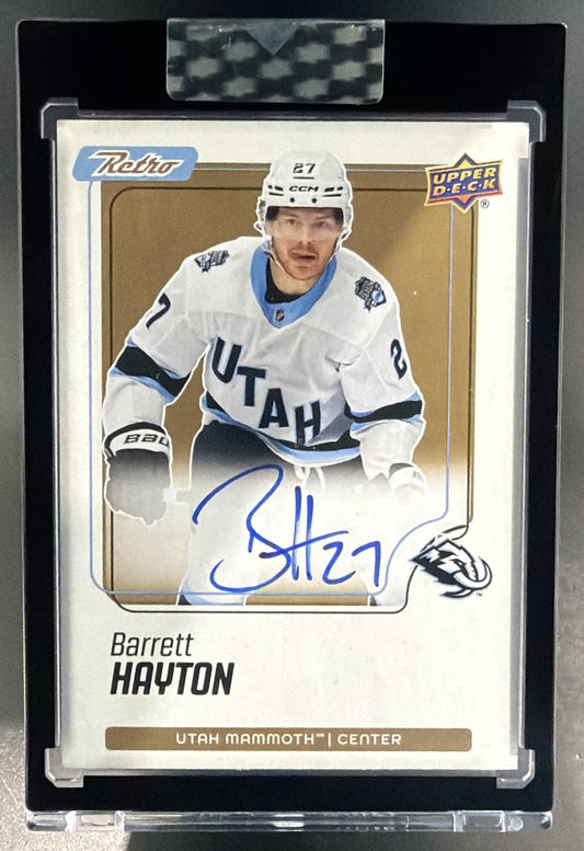 2025-26 Upper Deck Clear Cut Barrett Hayton #RA-BA Retro Autos Auto Mammoth — front