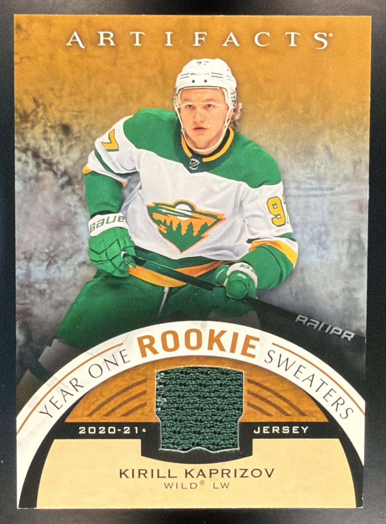 2021 Upper Deck Artifacts Kirill Kaprizov #RS-KK Year One Rookie Sweaters MEM — front