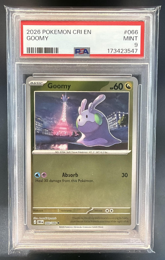 2026 Pokemon Chaos Rising Goomy #066/086 Common Reverse Holo PSA 9 — front