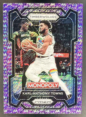 2023 Panini Prizm Monopoly Karl-Anthony Towns #53 Purple Millionaire Shimmer /50