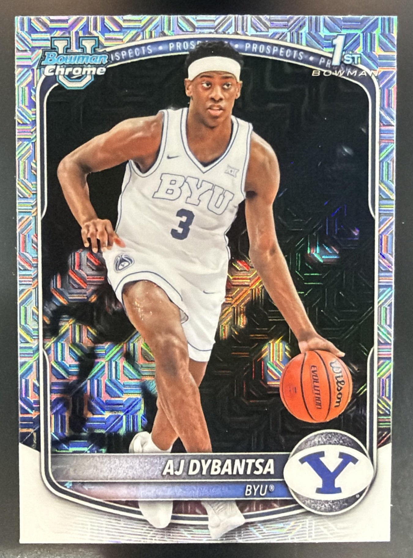2025-26 Bowman AJ Dybantsa #BCP-1 Chrome Mojo Refractor 1st Prospect Cougars — front