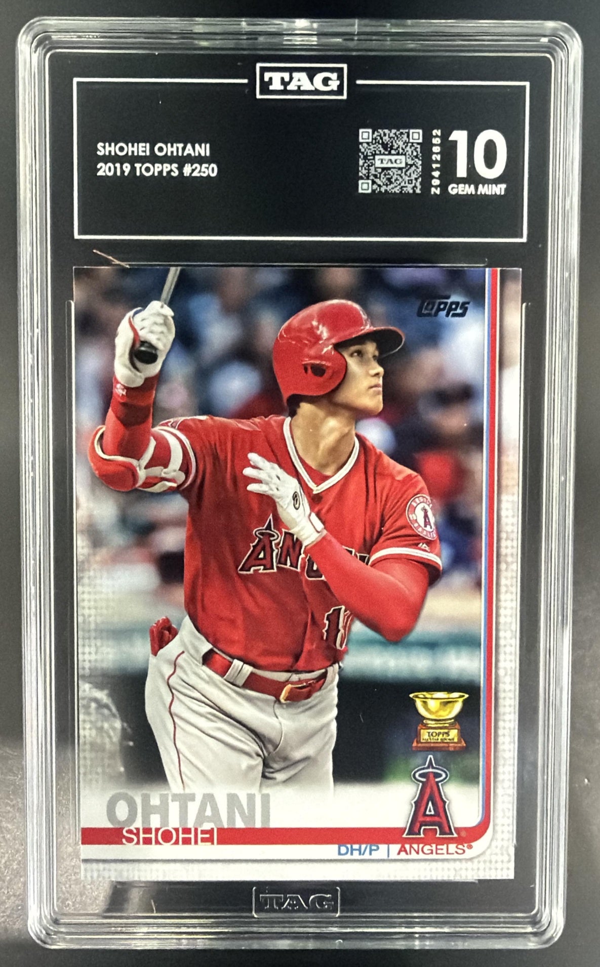 2019 Topps Shohei Ohtani #250 Super Rookie All-Star Angels TAG 10 — front