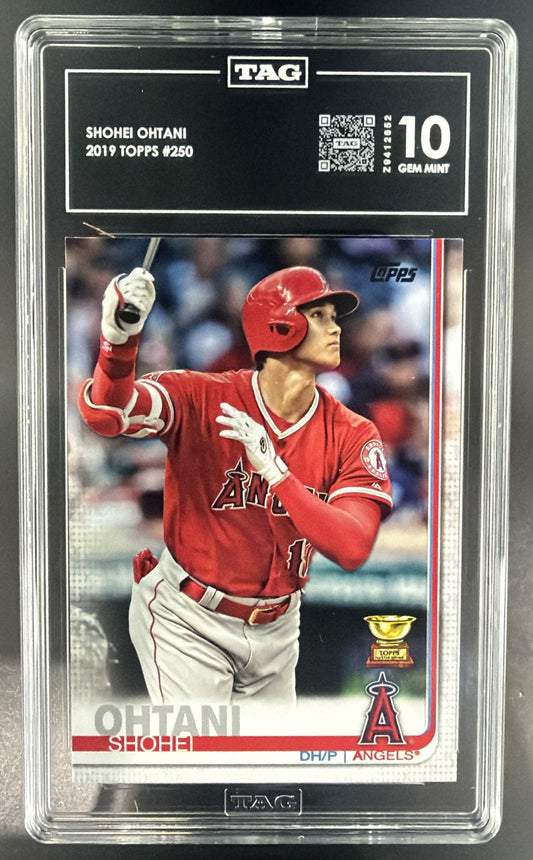 2019 Topps Shohei Ohtani #250 Super Rookie All-Star Angels TAG 10 — front