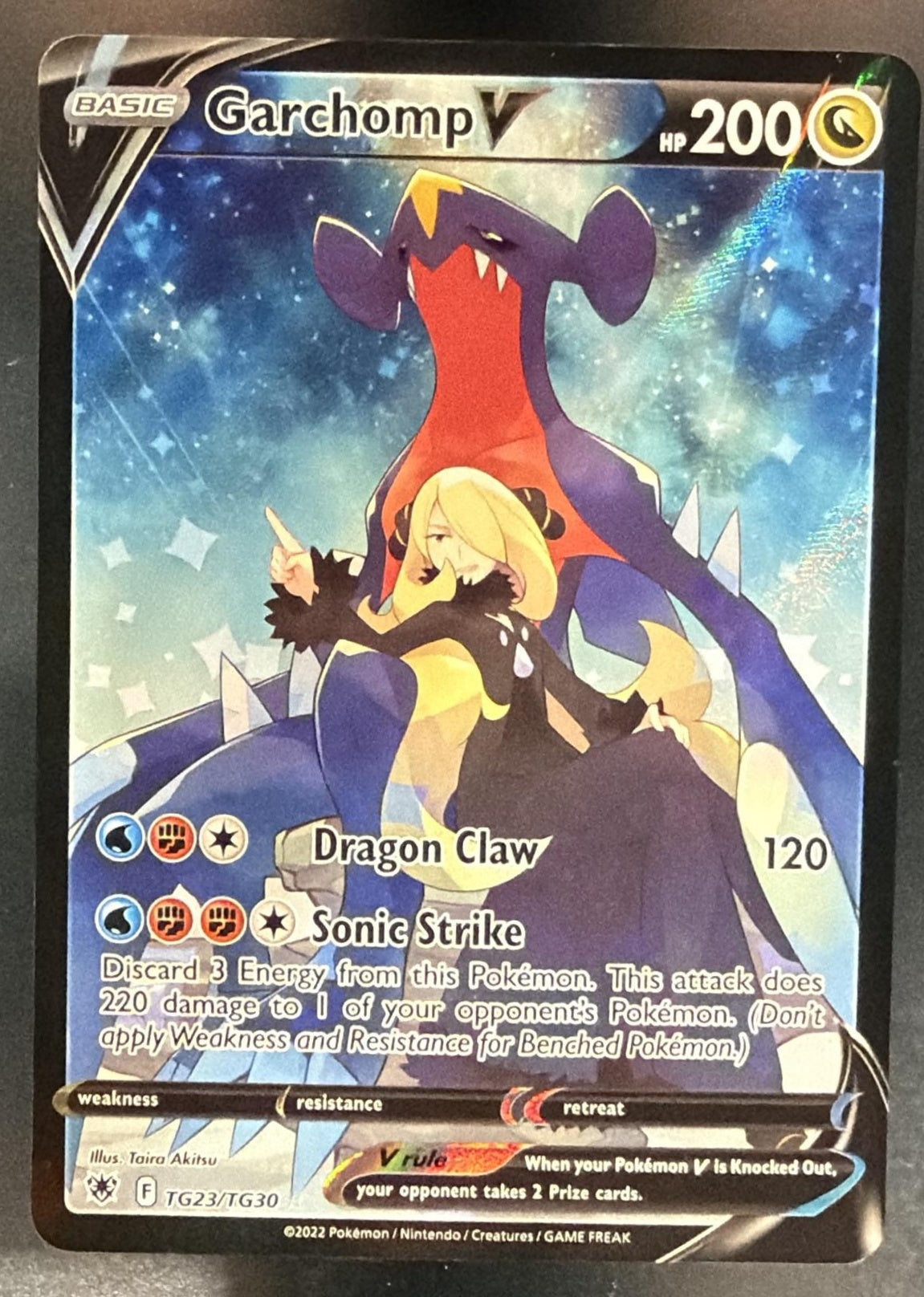 2022 Pokemon Sword & Shield Astral Radiance Garchomp V #TG23/TG30 Trainer — front