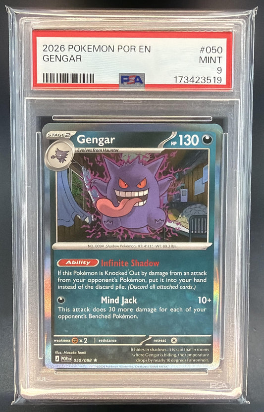 2026 Pokemon Perfect Order Gengar #050/088 Promos Cosmos Holofoil PSA 9 — front