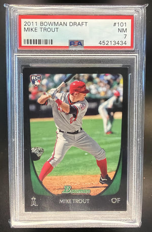 2011 Bowman Draft Picks & Prospects Mike Trout #101 RC Angels PSA 7