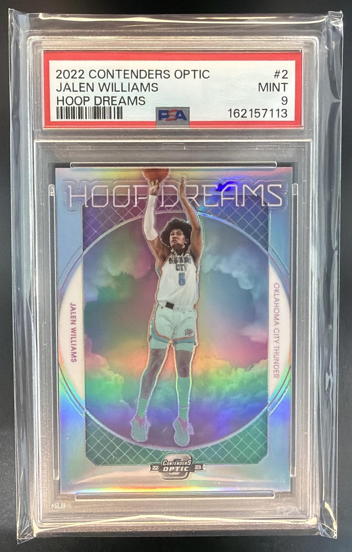 2022-23 Panini Contenders Optic Jalen Williams #2 Hoop Dreams RC Thunder PSA 9 — front