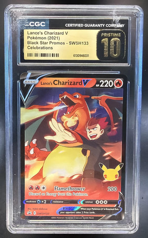 2019 Pokemon Sword & Shield Black Star Promos Lance's Charizard V CGC 10