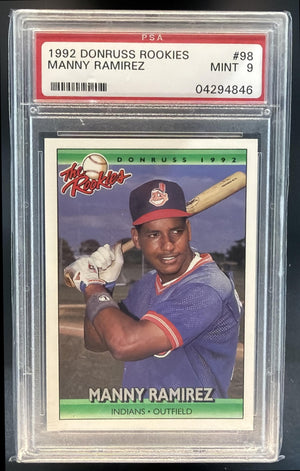 1992 Donruss The Rookies Manny Ramirez #98 RC Indians PSA 9