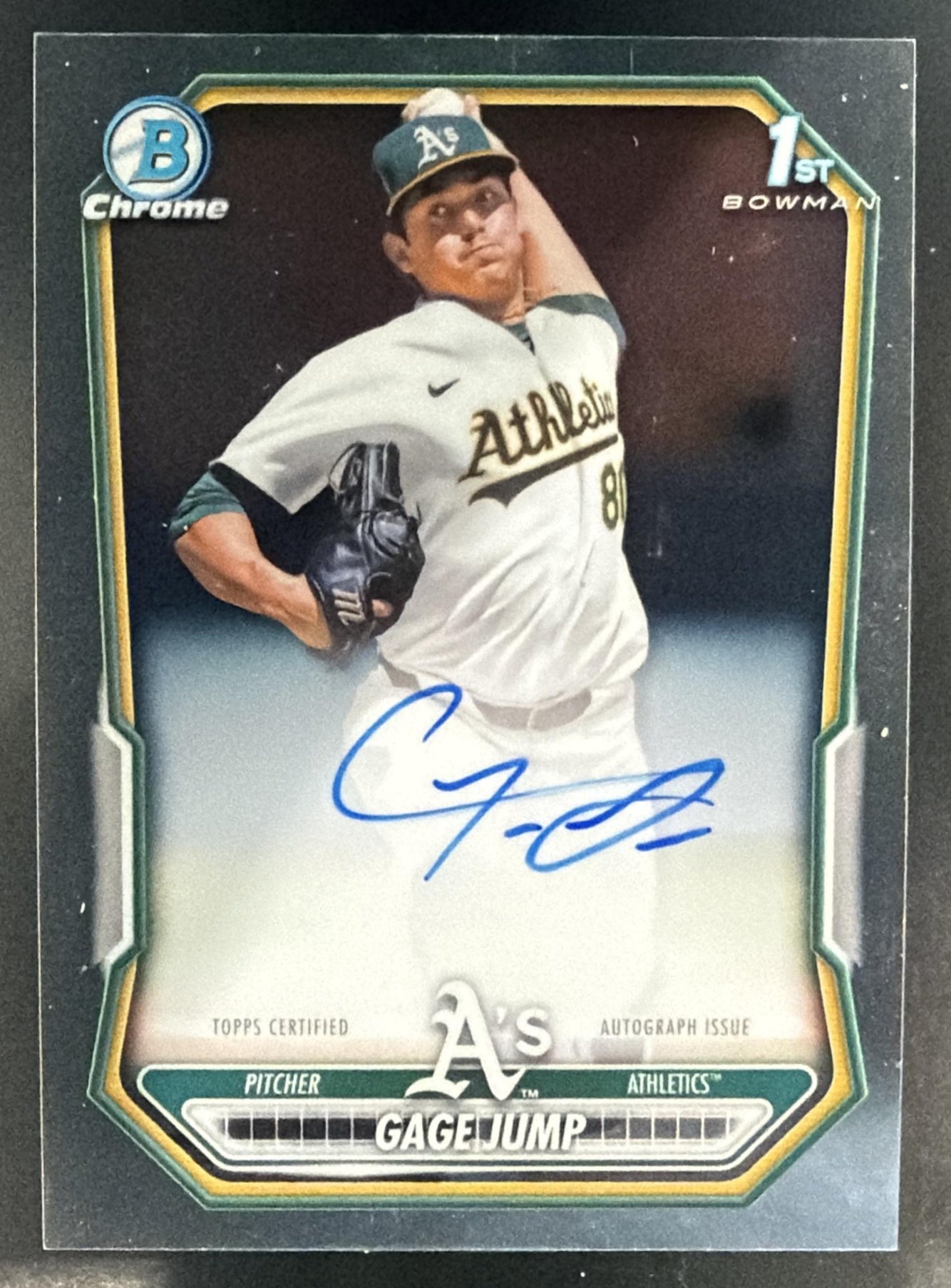 2026 Bowman Gage Jump #CPA-GJ Chrome Auto 1st Prospect Athletics — front