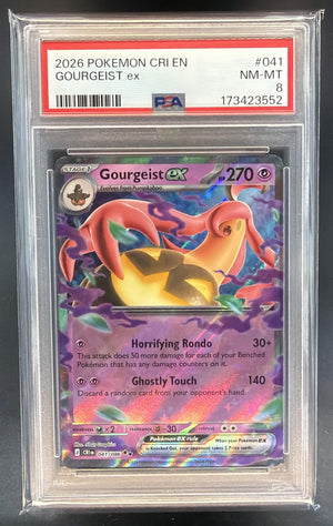 2026 Pokemon Mega Evolution Chaos Rising Gourgeist ex #041/086 Double Rare PSA 8