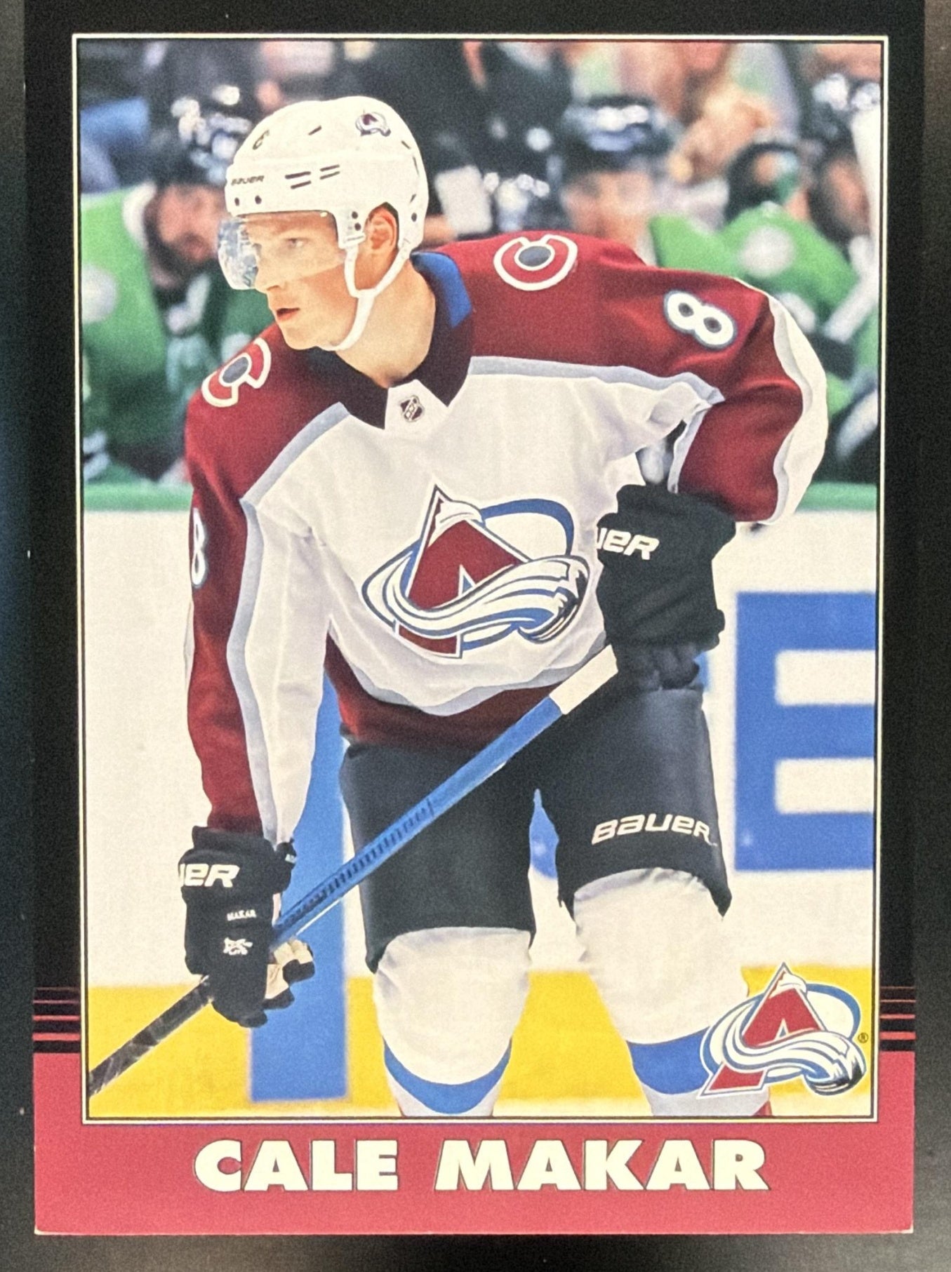 2020-21 O-Pee-Chee Cale Makar #412 Retro Black Jersey Number 8/100 Avalanche — front