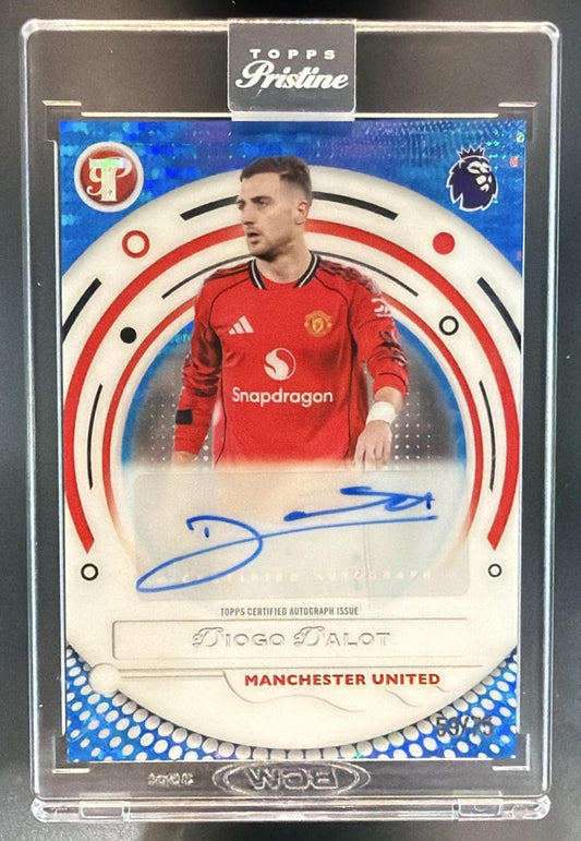 2025-26 Topps Pristine Premier League Diogo Dalot #PA-DD Auto Blue /75 Man U — front