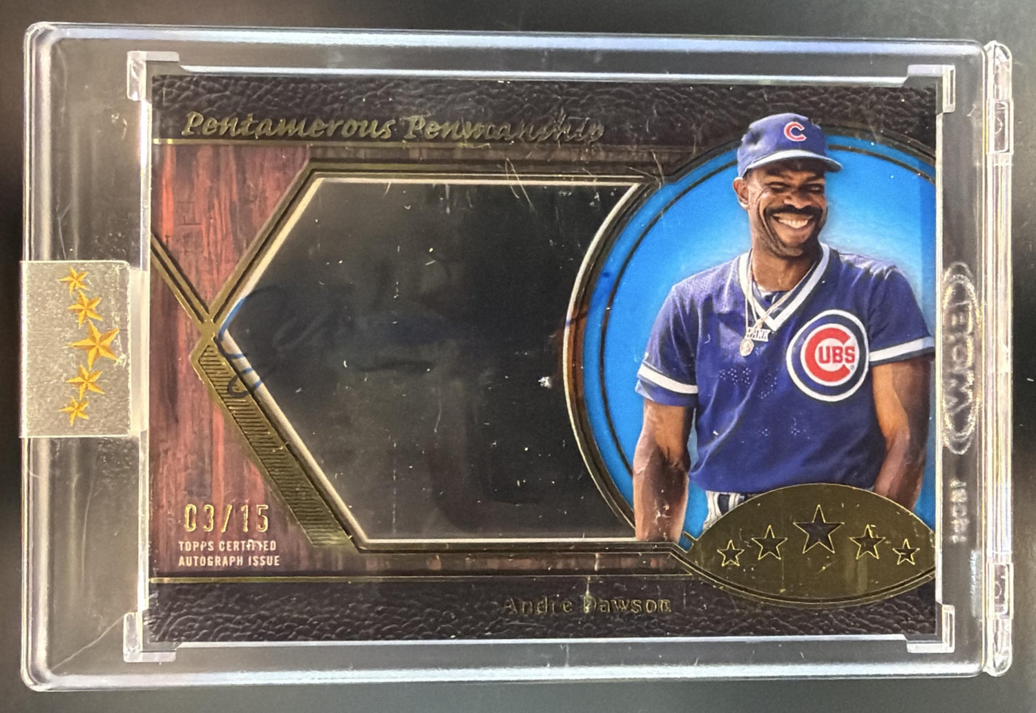 2025 Topps Five Star Andre Dawson #PP-AD Pentamerous Penmanship Blue /15 Auto — front
