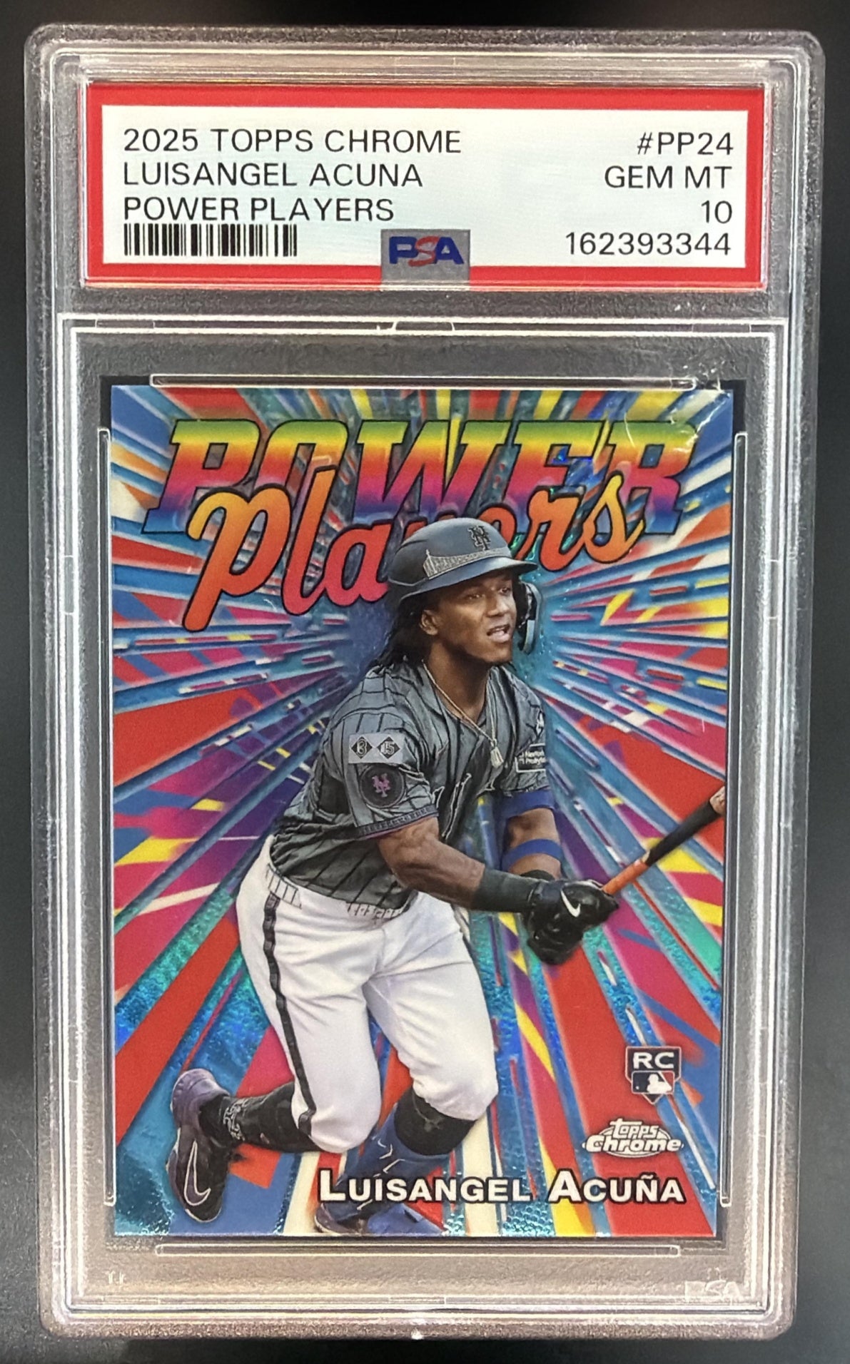 2025 Topps Chrome Luisangel Acuna #PP-24 Power Players Mets PSA 10 — front