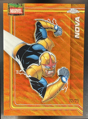 2026 Topps Chrome Marvel Comics Nova #089 Orange Wave Refractor 2/25