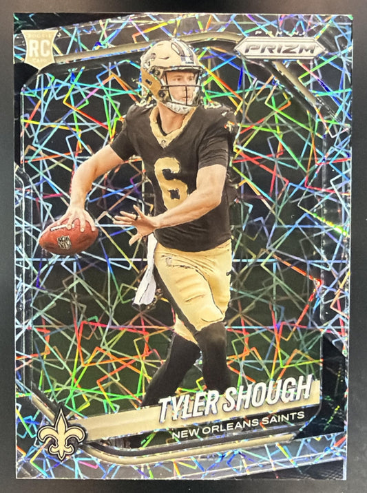 2025 Panini Prizm Tyler Shough #327 Lazer RC Saints — front