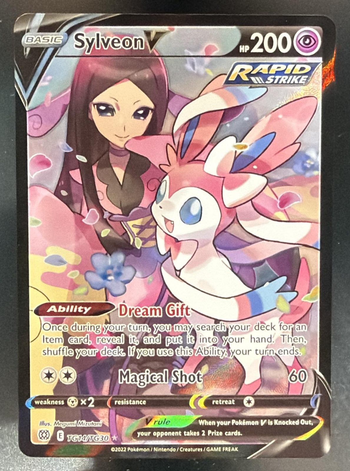 2022 Pokemon Sword & Shield Brilliant Stars Sylveon V #TG14/TG30 Trainer Gallery — front
