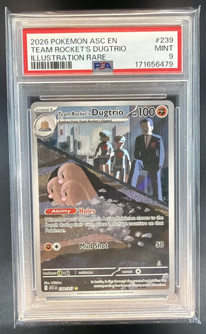 2026 Pokemon Ascended Heroes Team Rocket's Dugtrio Illustration Rare PSA 9