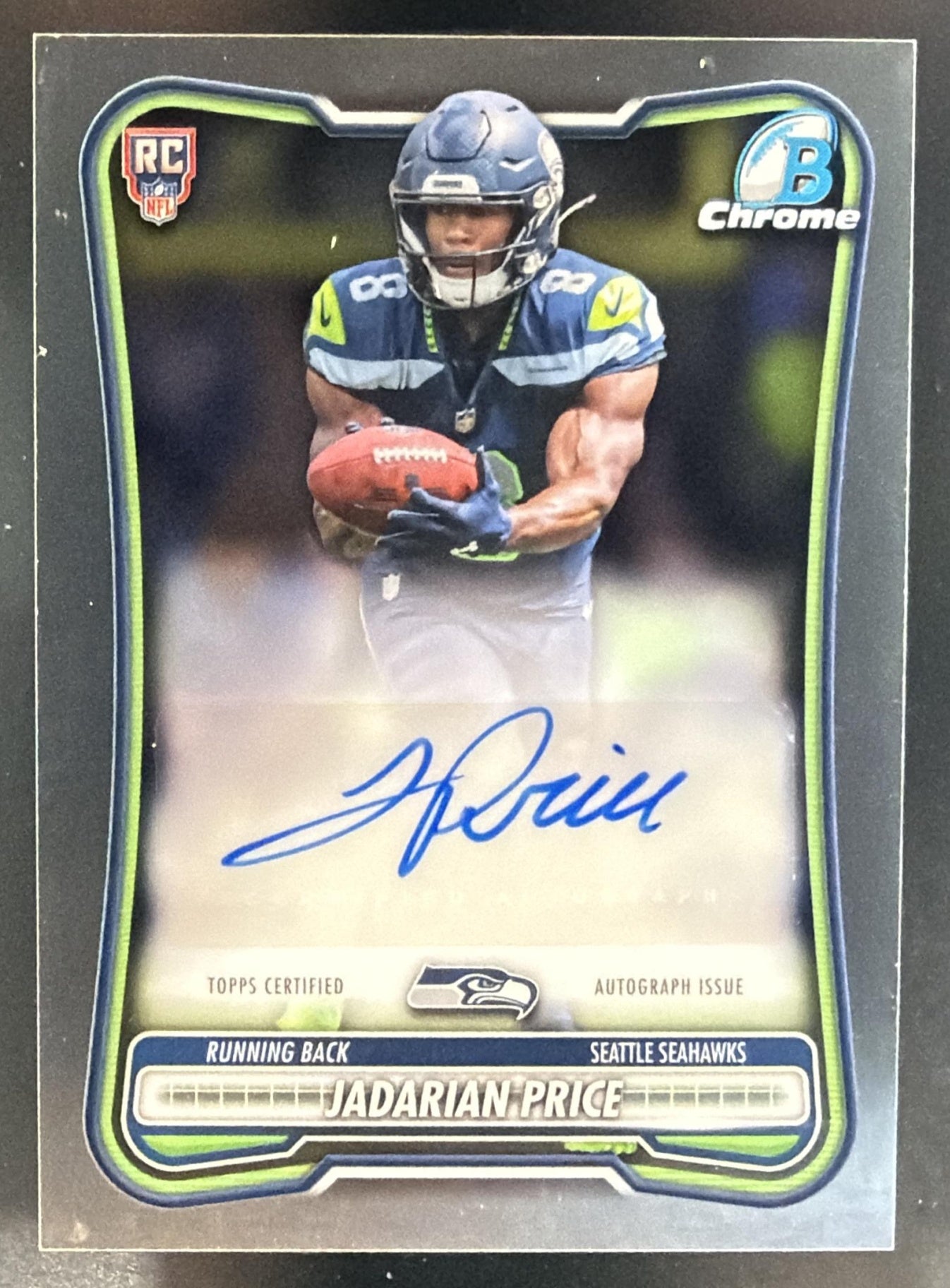 2026 Bowman Jadarian Price #BCRA-JP Chrome Rookie Auto RC Seahawks — front