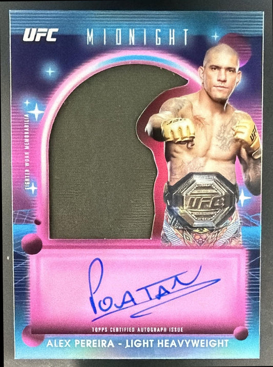 2025 Topps UFC Midnight Alex Pereira #VRA-AP Relic Auto — front