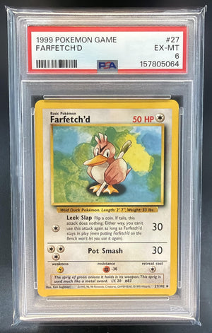 1999 Pokemon Unlimited Farfetch'd #27/102 Set Uncommon PSA 6