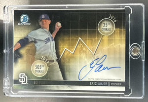 2016 Bowman Draft Eric Lauer #DD-EL Dividends Auto Gold 2/50 Padres