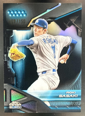 2026 Topps Chrome Black Roki Sasaki #55 Blue Refractor 109/150 Dodgers