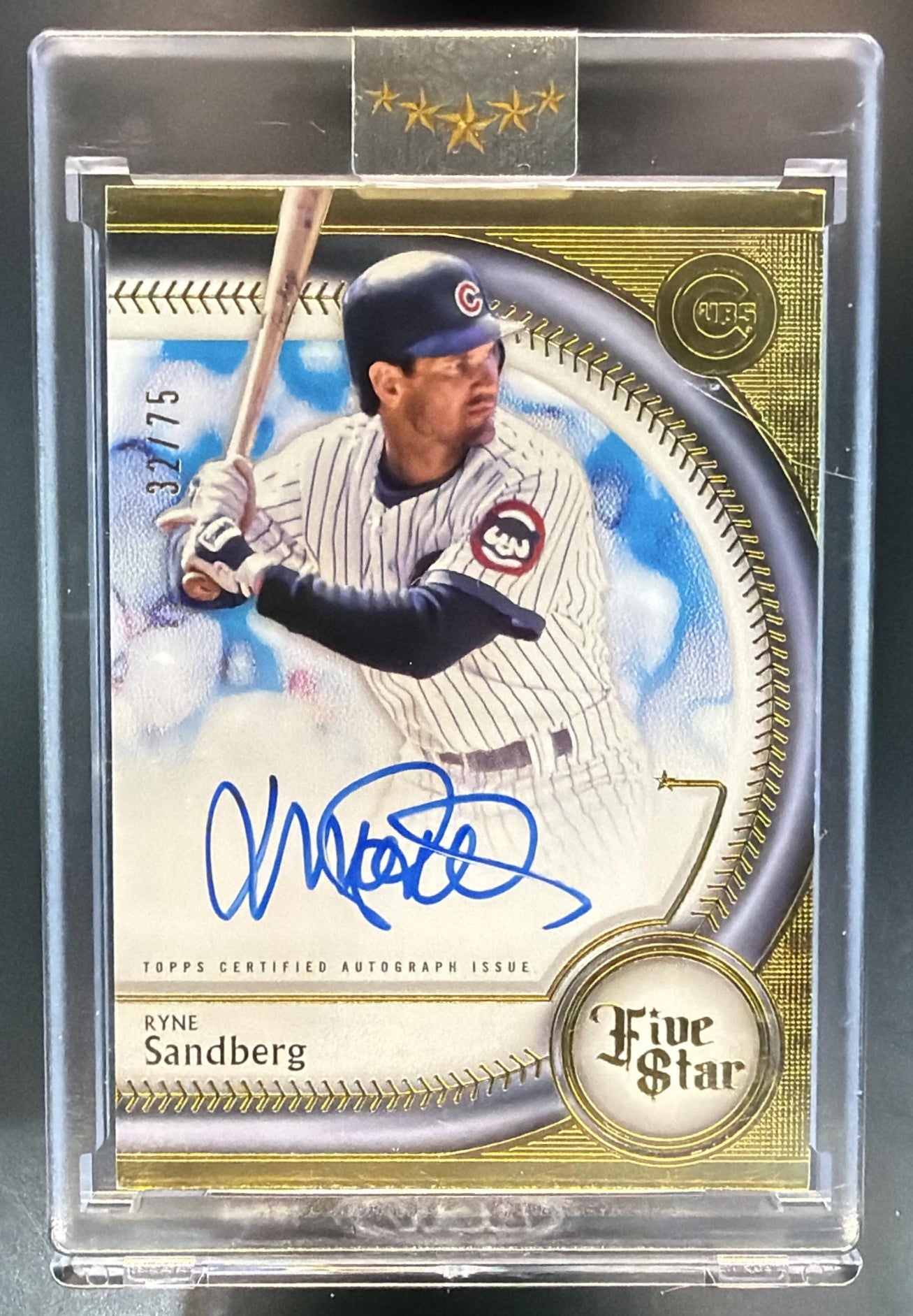 2025 Topps Five Star Ryne Sandberg #FSA-RS Auto Aqua 32/75 Cubs — front