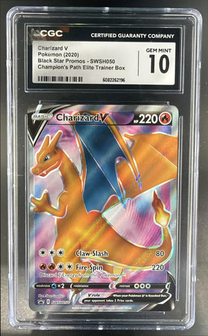 Pokemon Sword & Shield Black Star Promos Charizard V #SWSH050 2020 CGC 10